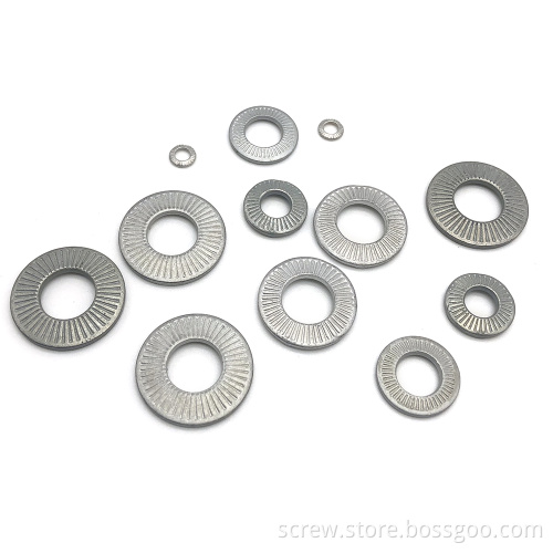 Carbon steel Dacromet double stack self-locking washers